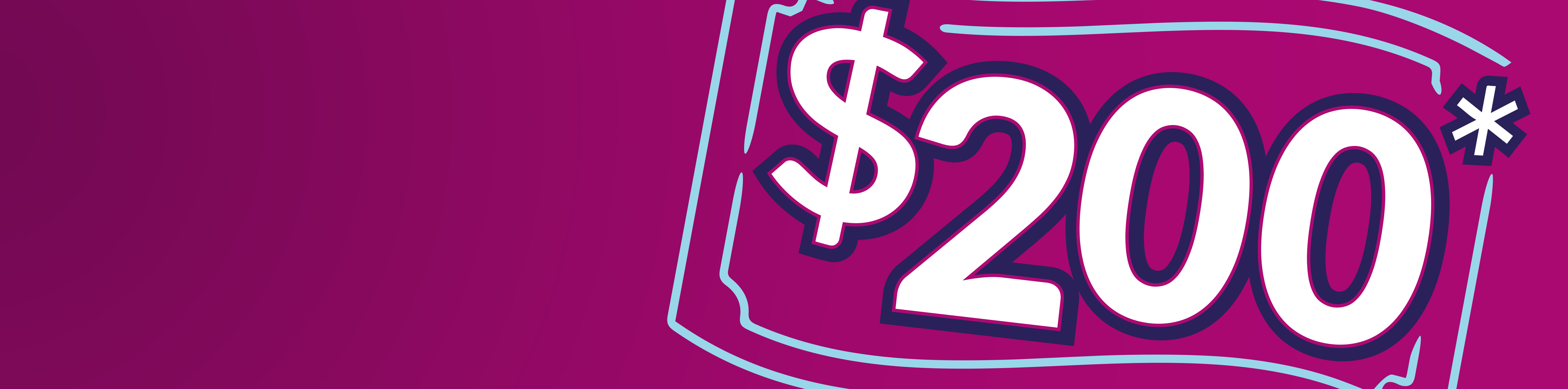 $200 for a new Think Bank checking account graphic.